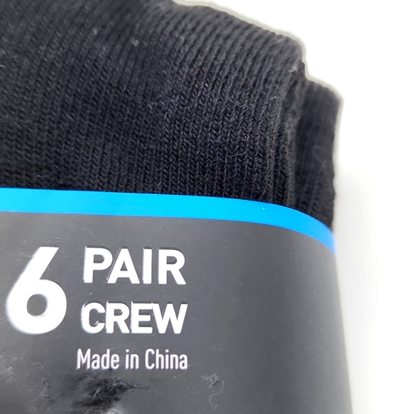 ADIDAS MEN'S CUSHIONED AERORRADY CREW 6 PAIR BLACK SOCK - Picture 6 of 8